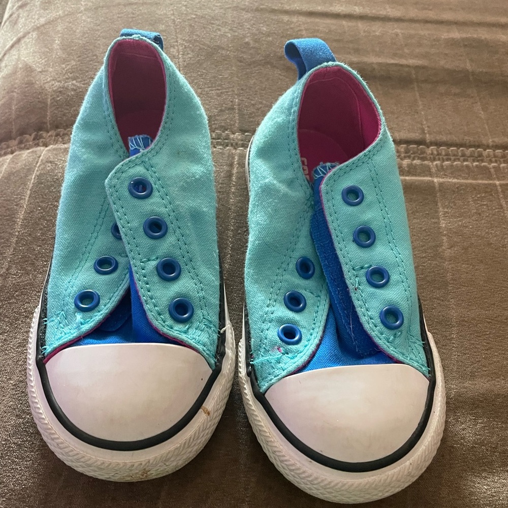 Blue Converse sneakers